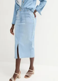 Best Jeansrock mit Schlitz Damen Röcke|Bekleidung·Sportbekleidung