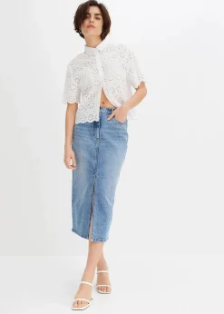 Hot Jeansrock mit Schlitz Damen Bekleidung·Sportbekleidung|Röcke