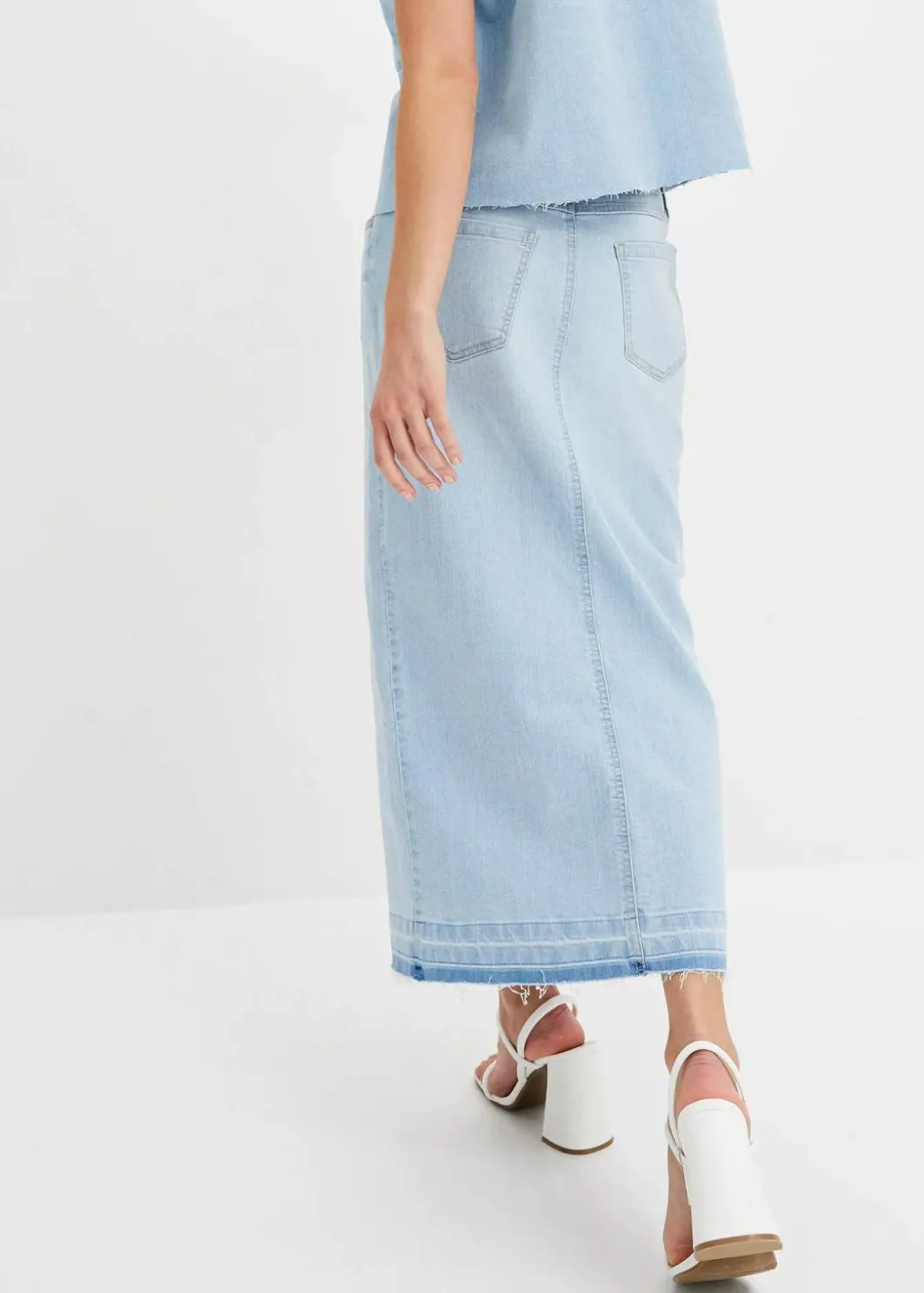 Damen bonprix Röcke|Bekleidung·Sportbekleidung|Jeansrock mit Schlitz