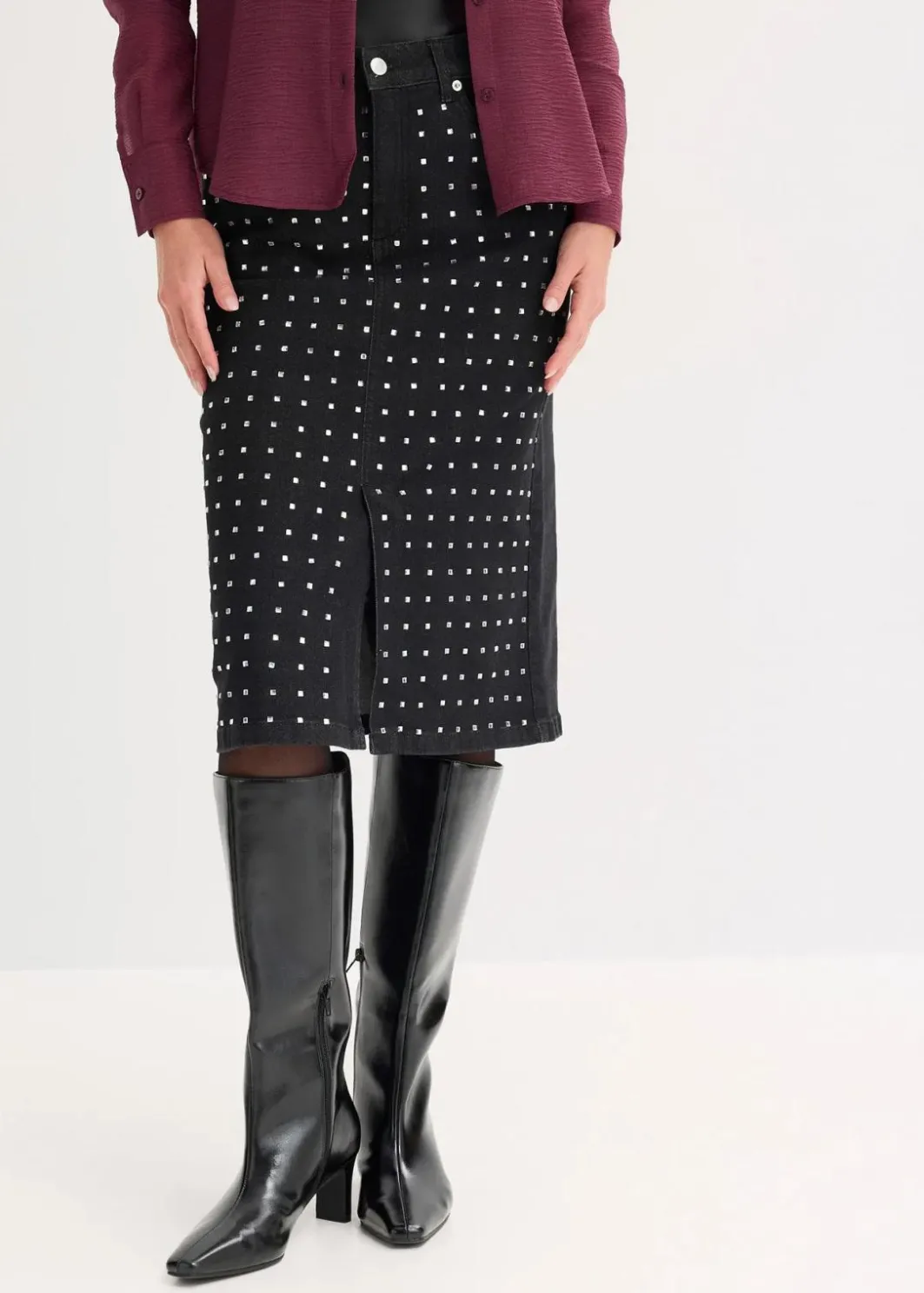 Sale Jeansrock mit Strassapplikation Damen Bekleidung·Sportbekleidung|Röcke