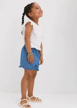 Outlet Jeans-Shorts aus fließender Baumwolle Kinder Mädchen 2-8 Jahre·Shorts|Mädchen 2-8 Jahre·Nachhaltigere Materialien