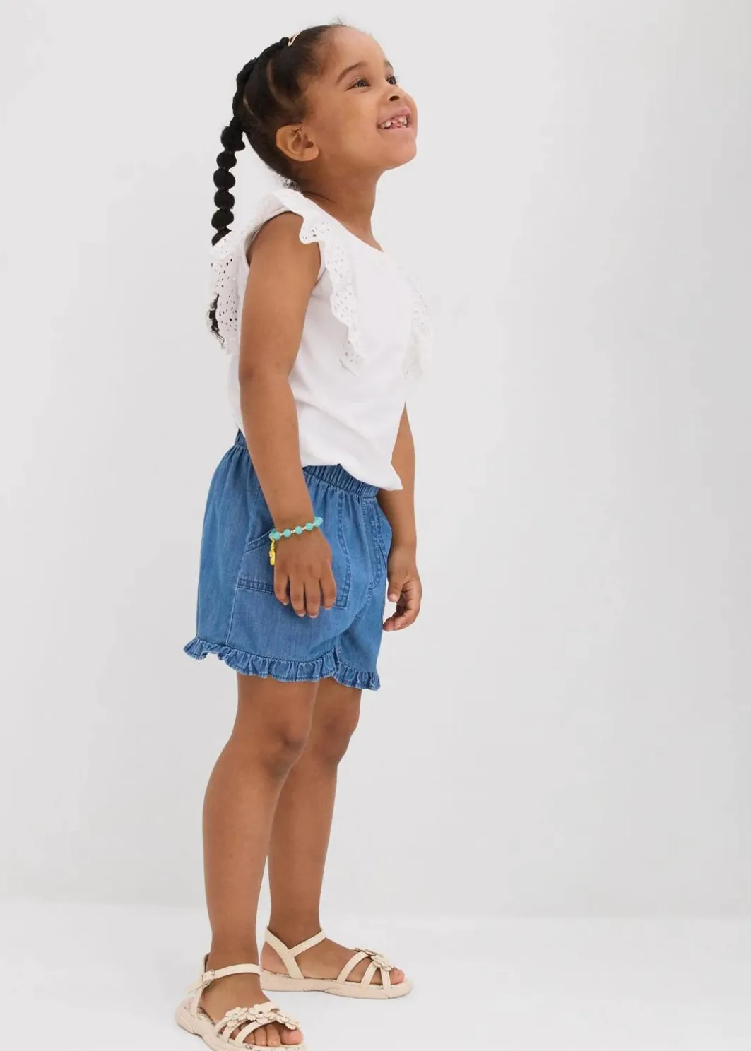 Outlet Jeans-Shorts aus fließender Baumwolle Kinder Mädchen 2-8 Jahre·Shorts|Mädchen 2-8 Jahre·Nachhaltigere Materialien