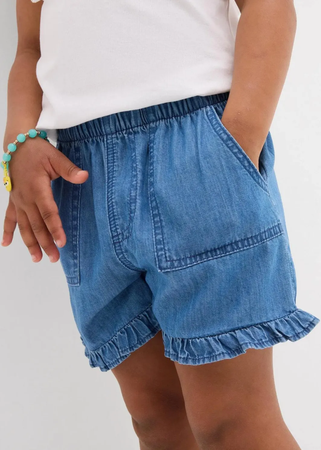 Outlet Jeans-Shorts aus fließender Baumwolle Kinder Mädchen 2-8 Jahre·Shorts|Mädchen 2-8 Jahre·Nachhaltigere Materialien