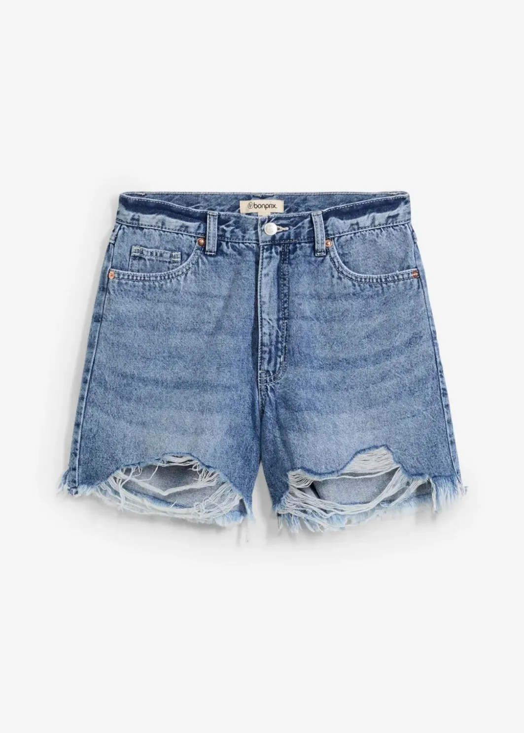 Damen bonprix Bekleidung·Outdoorbekleidung|Bekleidung·Shirts & Tops|Jeans-Shorts High Waist, Low Stretch