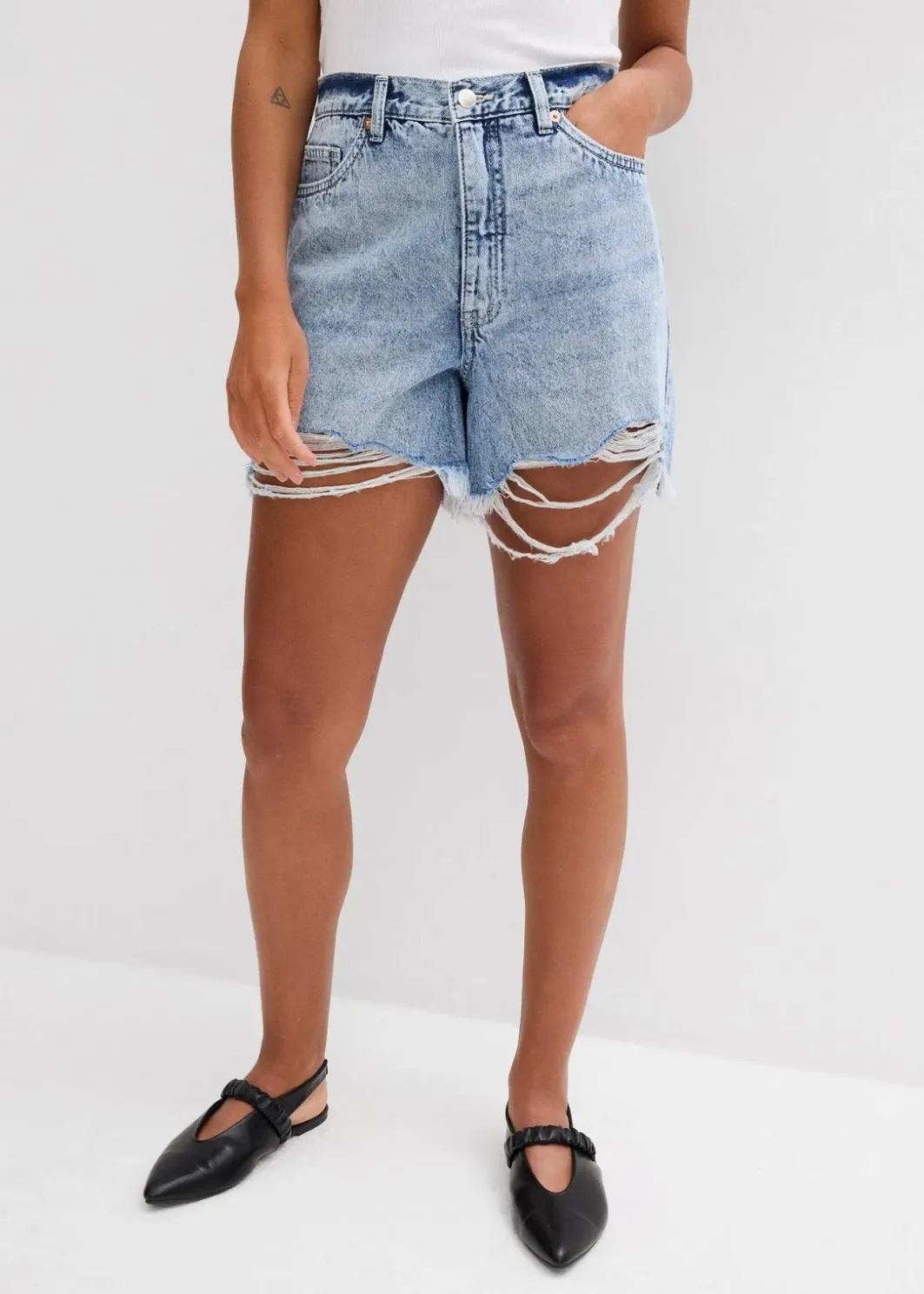 Clearance Jeans-Shorts High Waist, Low Stretch Damen Jeans|Shorts