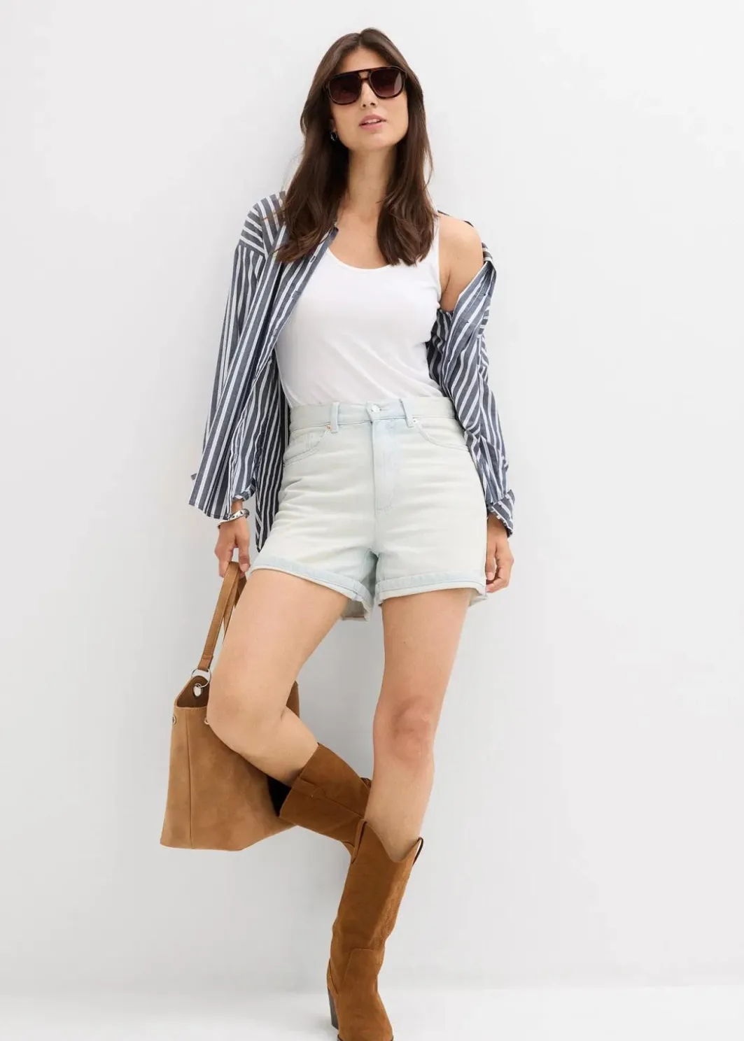 Damen bonprix Jeans|Shorts|Jeans-Shorts High Waist, Low Stretch