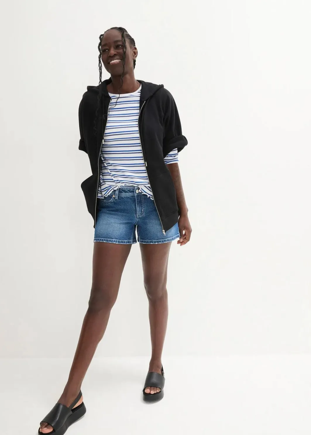 Damen bonprix Jeans|Shorts|Jeansshorts, Mid Waist