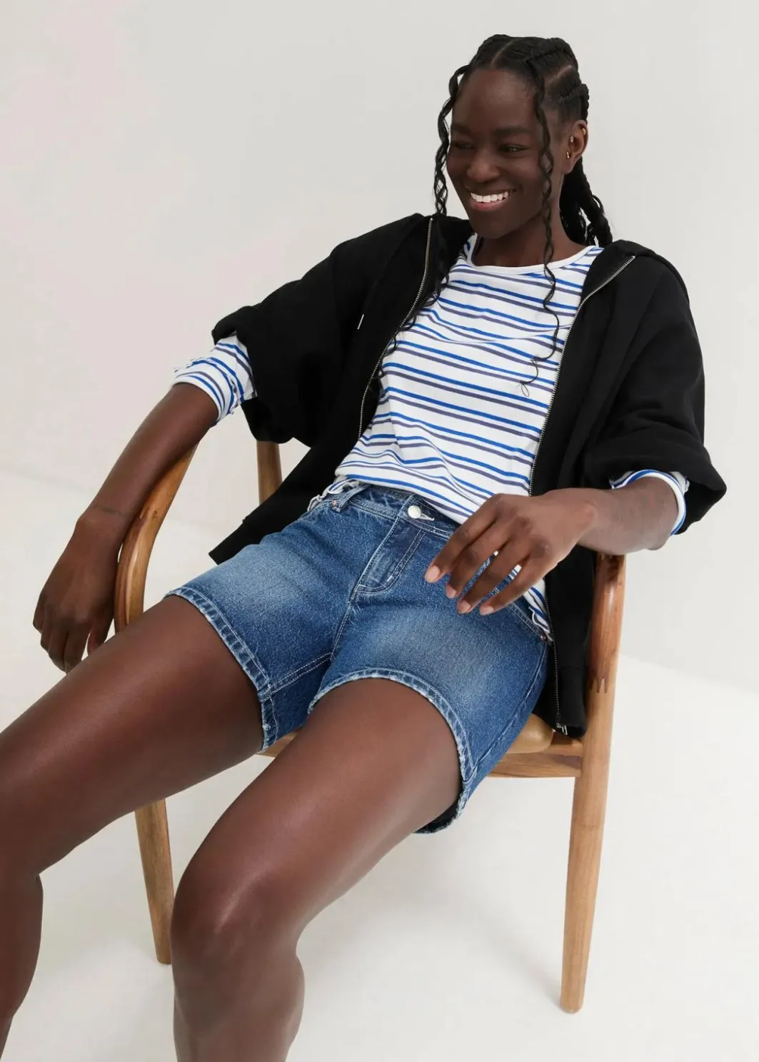 Damen bonprix Jeans|Shorts|Jeansshorts, Mid Waist