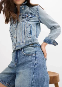 Damen bonprix Bekleidung·Outdoorbekleidung|Bekleidung·Shirts & Tops|Jeans-Shorts Mid Waist, Low Stretch