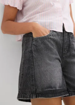 Damen bonprix Jeans|Shorts|Jeans-Shorts Mid Waist, Low Stretch
