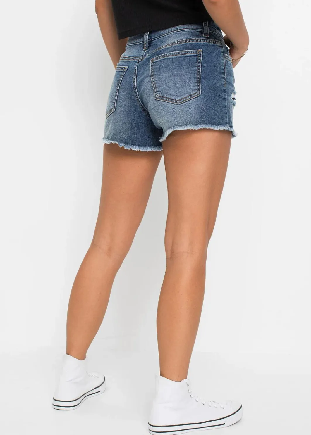 Clearance Jeansshorts Mid Waist mit Stickerei Damen Shorts|Jeans