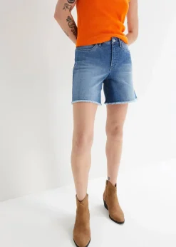 Damen bonprix Bekleidung·Outdoorbekleidung|Bekleidung·Shirts & Tops|Jeansshorts, Mid Waist, Stretch