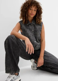 Damen bonprix Jacken & Mäntel|Bekleidung·Hosen|Jeansweste aus Baumwolle