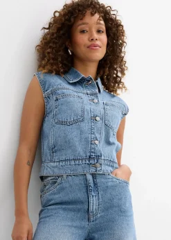 Damen bonprix Bekleidung·Hosen|Jacken & Mäntel|Jeansweste aus Baumwolle