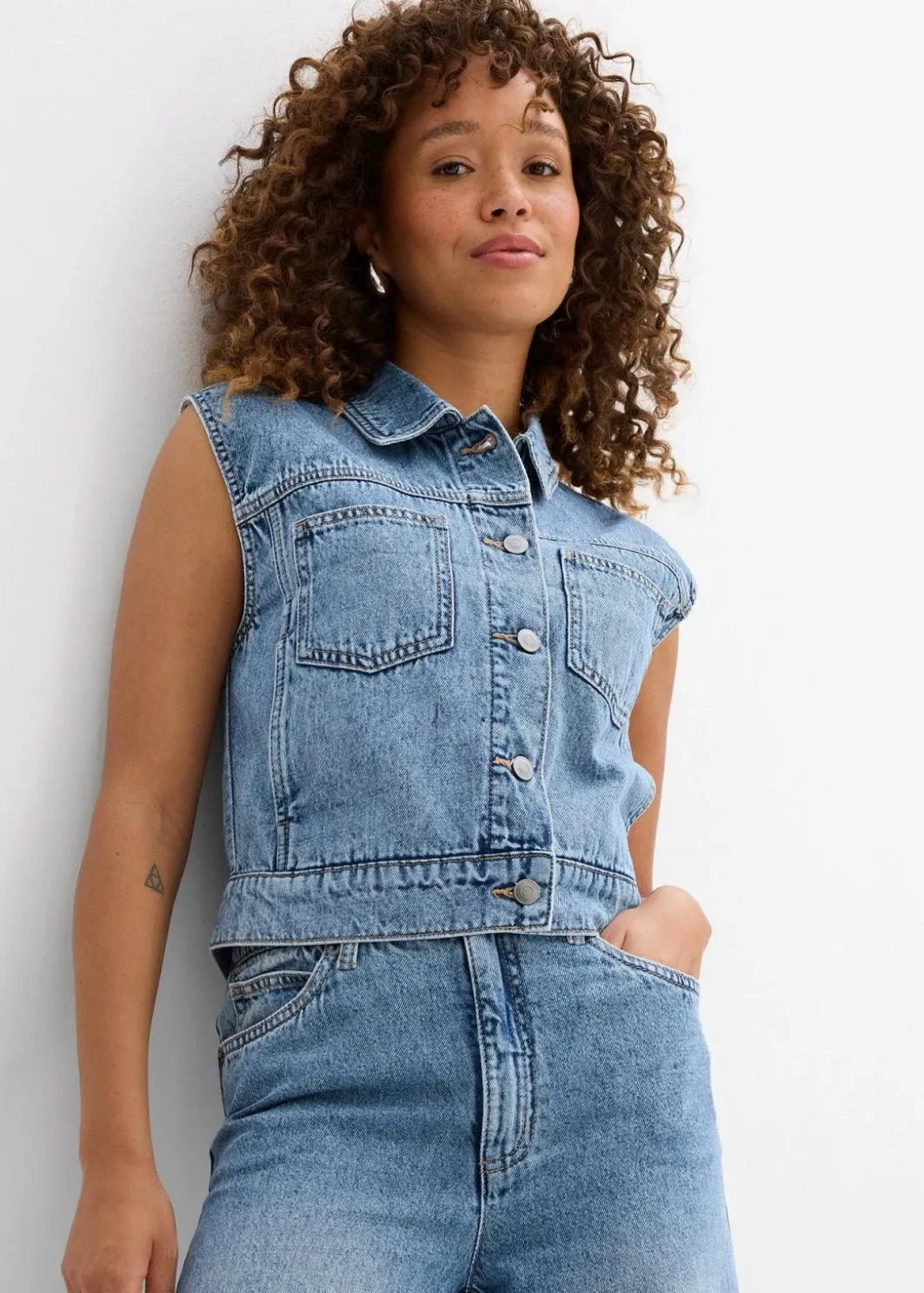 Damen bonprix Bekleidung·Hosen|Jacken & Mäntel|Jeansweste aus Baumwolle