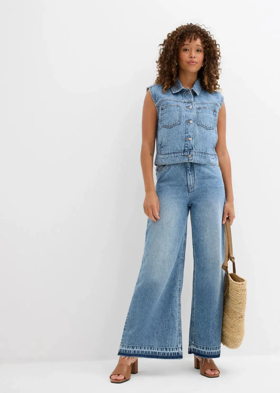 Damen bonprix Bekleidung·Hosen|Jacken & Mäntel|Jeansweste aus Baumwolle