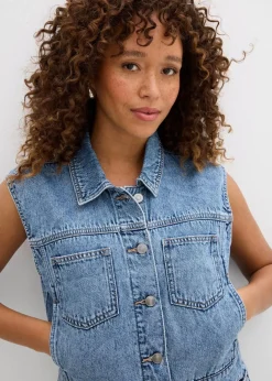 Damen bonprix Bekleidung·Hosen|Jacken & Mäntel|Jeansweste aus Baumwolle