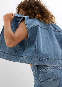 Damen bonprix Bekleidung·Hosen|Jacken & Mäntel|Jeansweste aus Baumwolle