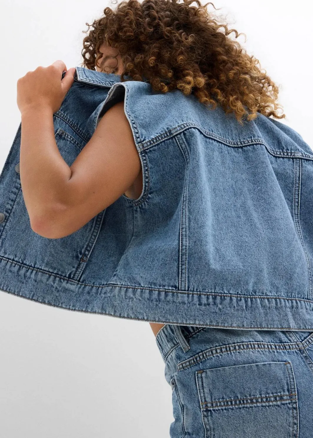 Damen bonprix Bekleidung·Hosen|Jacken & Mäntel|Jeansweste aus Baumwolle