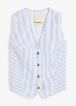 Damen bonprix Bekleidung·Hosen|Jacken & Mäntel|Jeansweste, gestreift