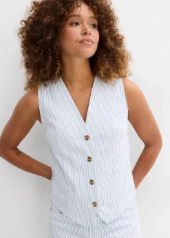 Damen bonprix Bekleidung·Hosen|Jacken & Mäntel|Jeansweste, gestreift
