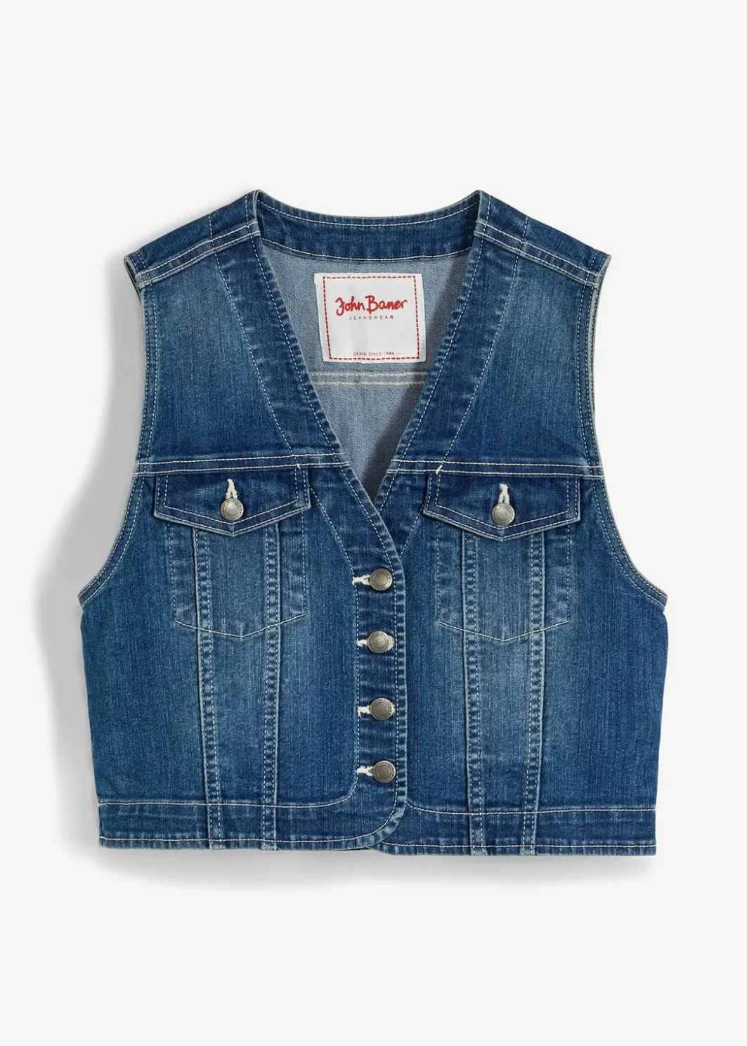 Damen bonprix Bekleidung·Hosen|Jacken & Mäntel|Jeansweste mit Stretch