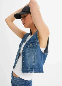 Damen bonprix Bekleidung·Hosen|Jacken & Mäntel|Jeansweste mit Stretch