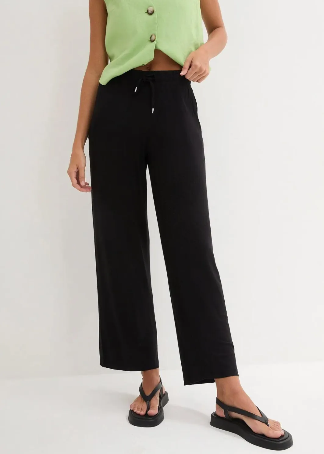 Damen bonprix Bekleidung·Kleider|Hosen|Jersey- Hose aus fließendem Viskose-Mix