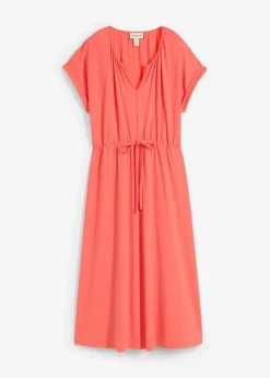 Outlet Jersey Kleid aus fließendem Viskose-Mix Damen Nachhaltigere Materialien|Kleider