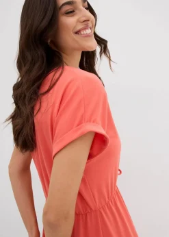 Outlet Jersey Kleid aus fließendem Viskose-Mix Damen Nachhaltigere Materialien|Kleider