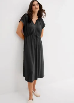 Sale Jersey Kleid aus fließendem Viskose-Mix Damen Bekleidung·Pullover & Strickjacken|Kleider