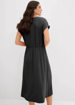 Sale Jersey Kleid aus fließendem Viskose-Mix Damen Bekleidung·Pullover & Strickjacken|Kleider