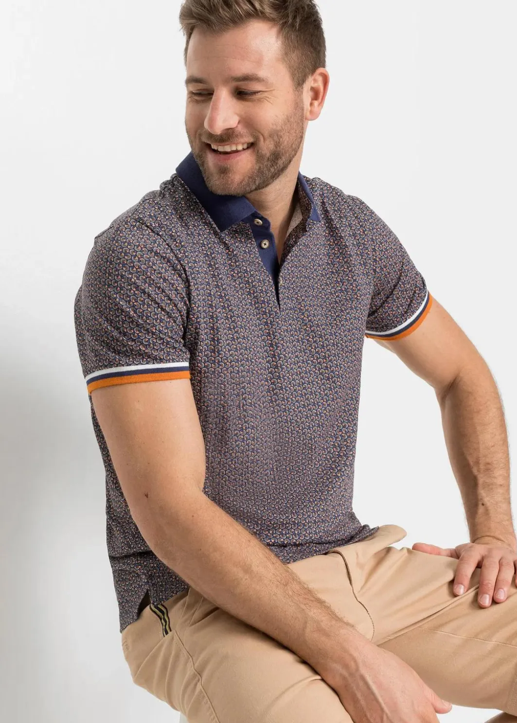 Herren bonprix Große Größen|Shirts & Polos|Jersey Poloshirt aus reiner Bio-Baumwolle, Kurzarm