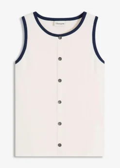 Sale Jersey Tanktop mit Kontrastblende Damen Shirts & Tops