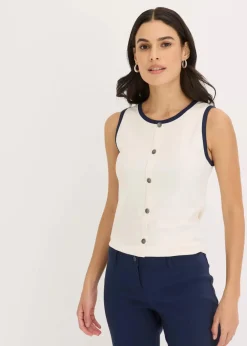 Sale Jersey Tanktop mit Kontrastblende Damen Shirts & Tops