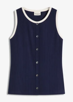Sale Jersey Tanktop mit Kontrastblende Damen Shirts & Tops