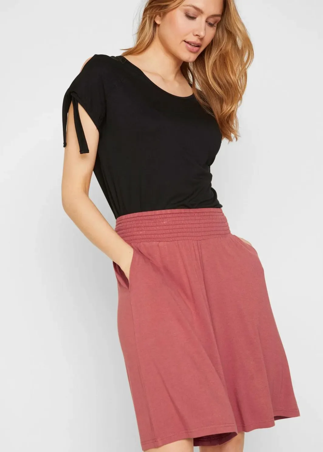 Best Jersey-Bermuda aus Viskose-Mix Damen Nachhaltigere Materialien|Hosen