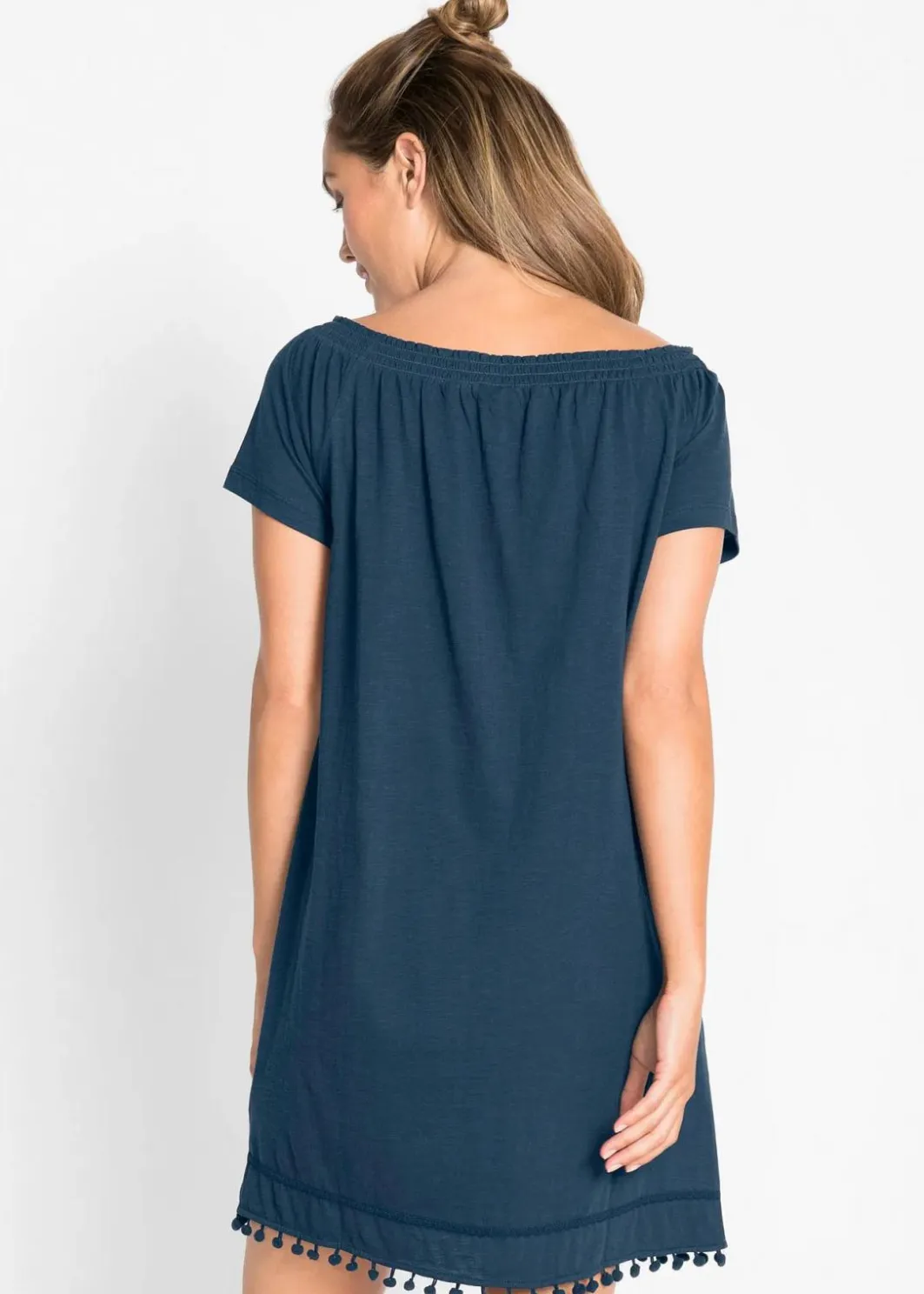 Clearance Jersey-Carmenkleid aus reiner Baumwolle Damen Kleider