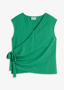 Damen bonprix Shirts & Tops|Jerseycrepe-Shirt in Wickeloptik