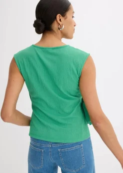 Damen bonprix Shirts & Tops|Jerseycrepe-Shirt in Wickeloptik
