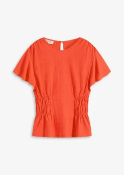 Outlet Jerseycrepe-Shirt mit Smock Damen Shirts & Tops
