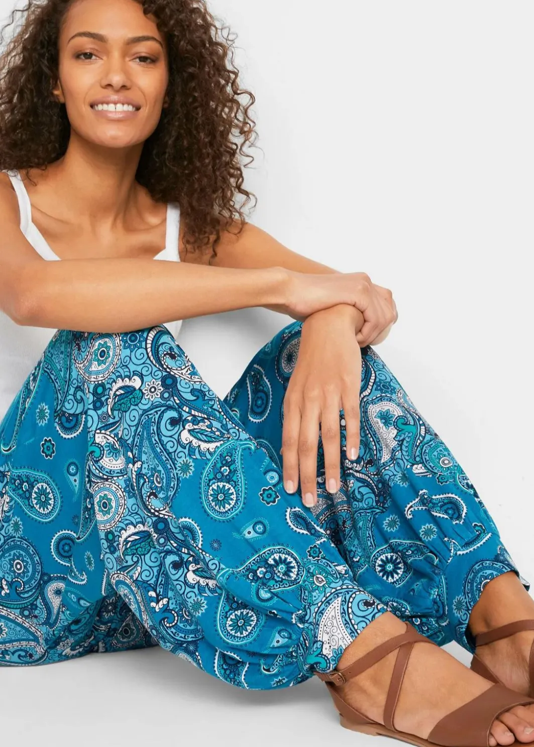 Outlet Jersey-Haremshose aus fließendem Viskose-Mix Damen Hosen|Bekleidung·Kleider