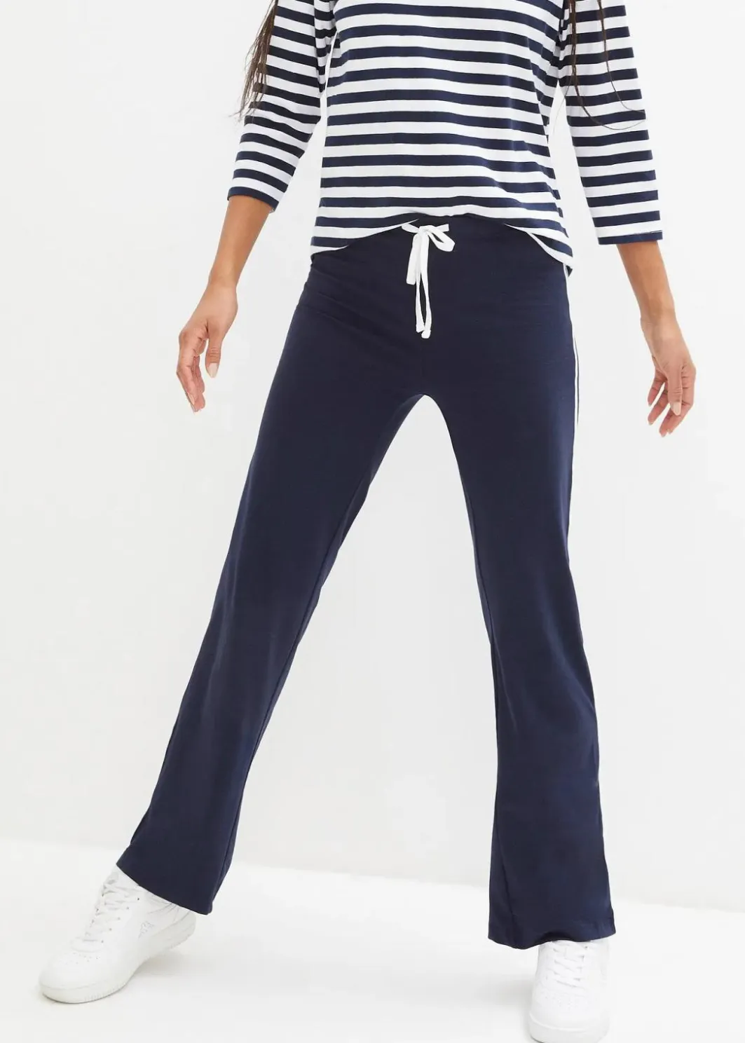 Damen bonprix Hosen|Basics|Jersey-Hose aus Baumwolle mit Stretch