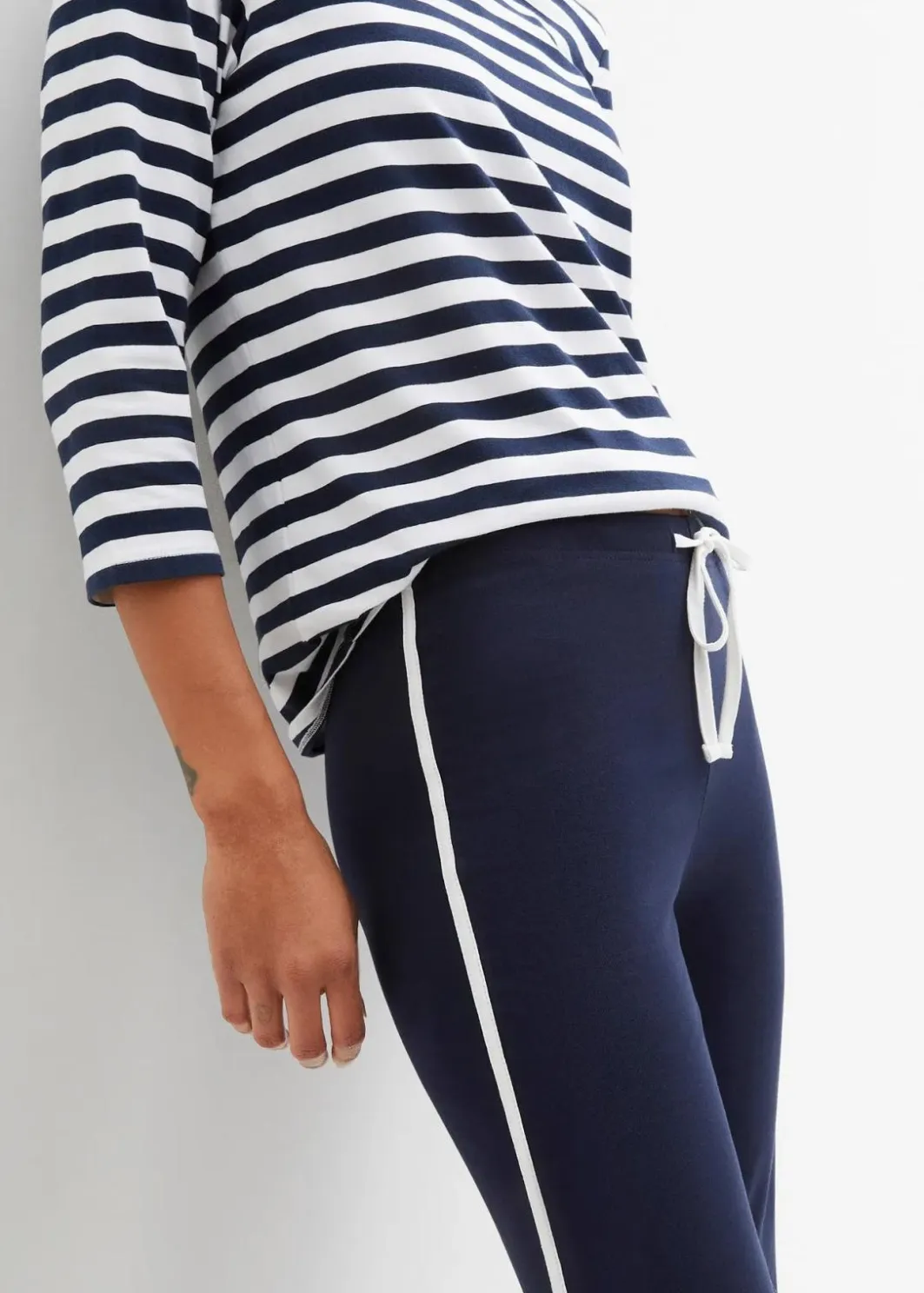 Damen bonprix Hosen|Basics|Jersey-Hose aus Baumwolle mit Stretch