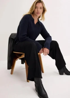 Damen bonprix Bekleidung·Blusen & Tuniken|Bekleidung·Kleider|Jersey-Hose aus bequemen Punto di Roma