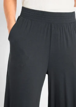 Damen bonprix Hosen|Nachhaltigere Materialien|Jersey-Hose aus fließendem Viskose-Mix, 7-8-Länge