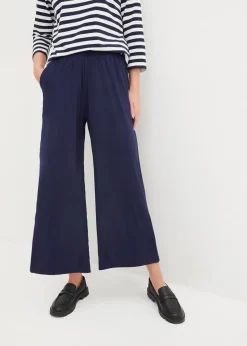 Damen bonprix Hosen|Nachhaltigere Materialien|Jersey-Hose aus fließendem Viskose-Mix, 7-8-Länge