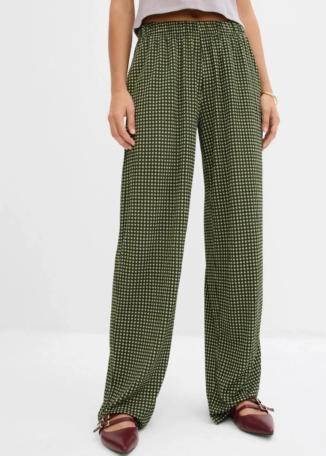 Damen bonprix Bekleidung·Kleider|Hosen|Jersey-Hose aus strukturiertem Crêpe