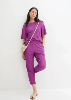 Damen bonprix Hosen|Bekleidung·Kleider|Jersey-Hose aus Strukturmaterial