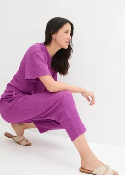Damen bonprix Hosen|Bekleidung·Kleider|Jersey-Hose aus Strukturmaterial